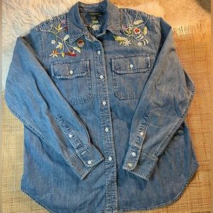 Ralph Lauren Embroidered Denim Button Up